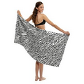 Zebra Print Fiber Reactive Beach Towels (Embroidered)